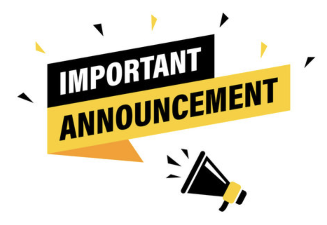 A yellow banner
            with black text and a megaphone Description automatically
            generated